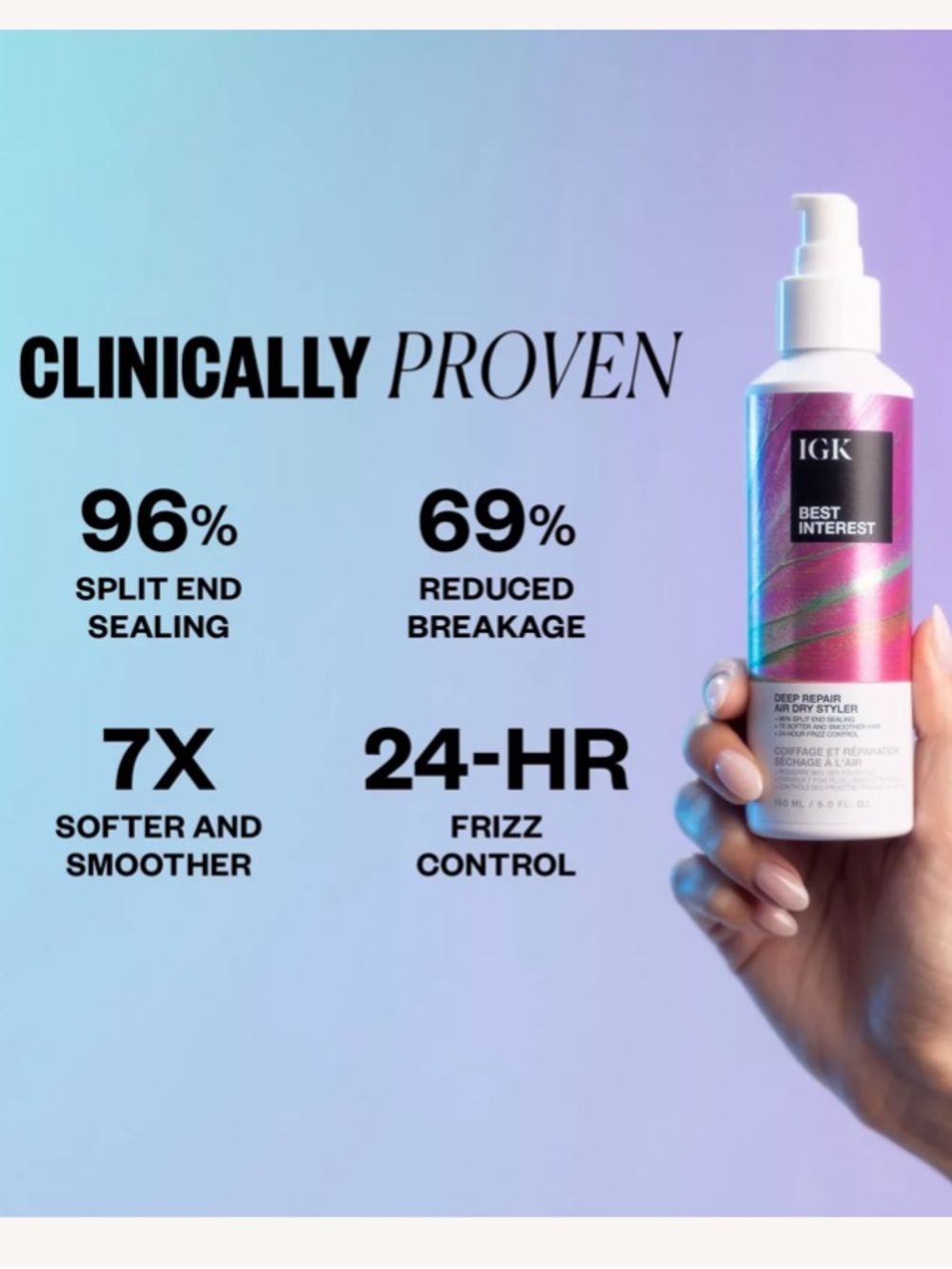 IGK Best Interest Deep Repair Air Dry Styler seal split ends reduce breakage + - Picture 4 of 9
